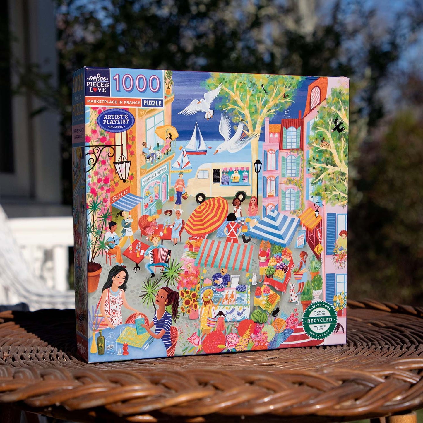 eeBoo Marketplace in France 1000 Piece Puzzle