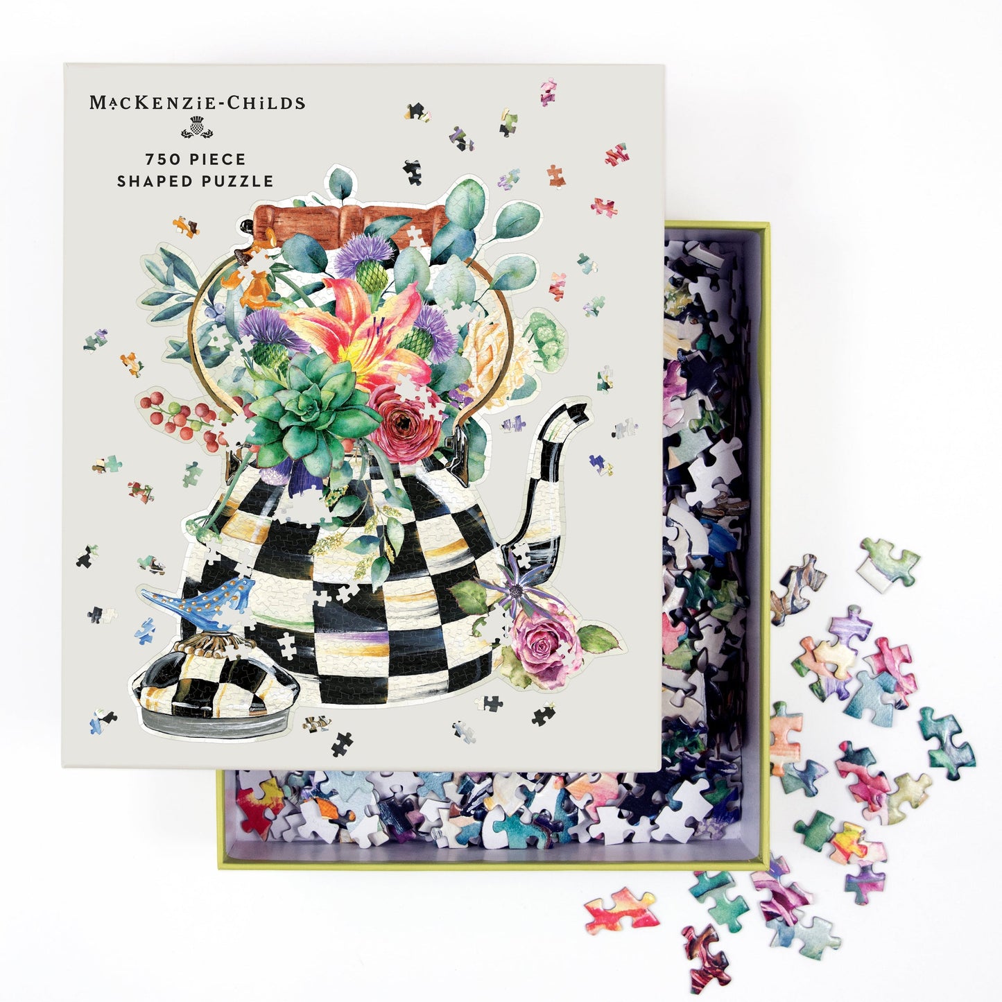 MacKenzie-Childs Blooming Kettle 750 Piece Shaped Jigsaw Puzzle