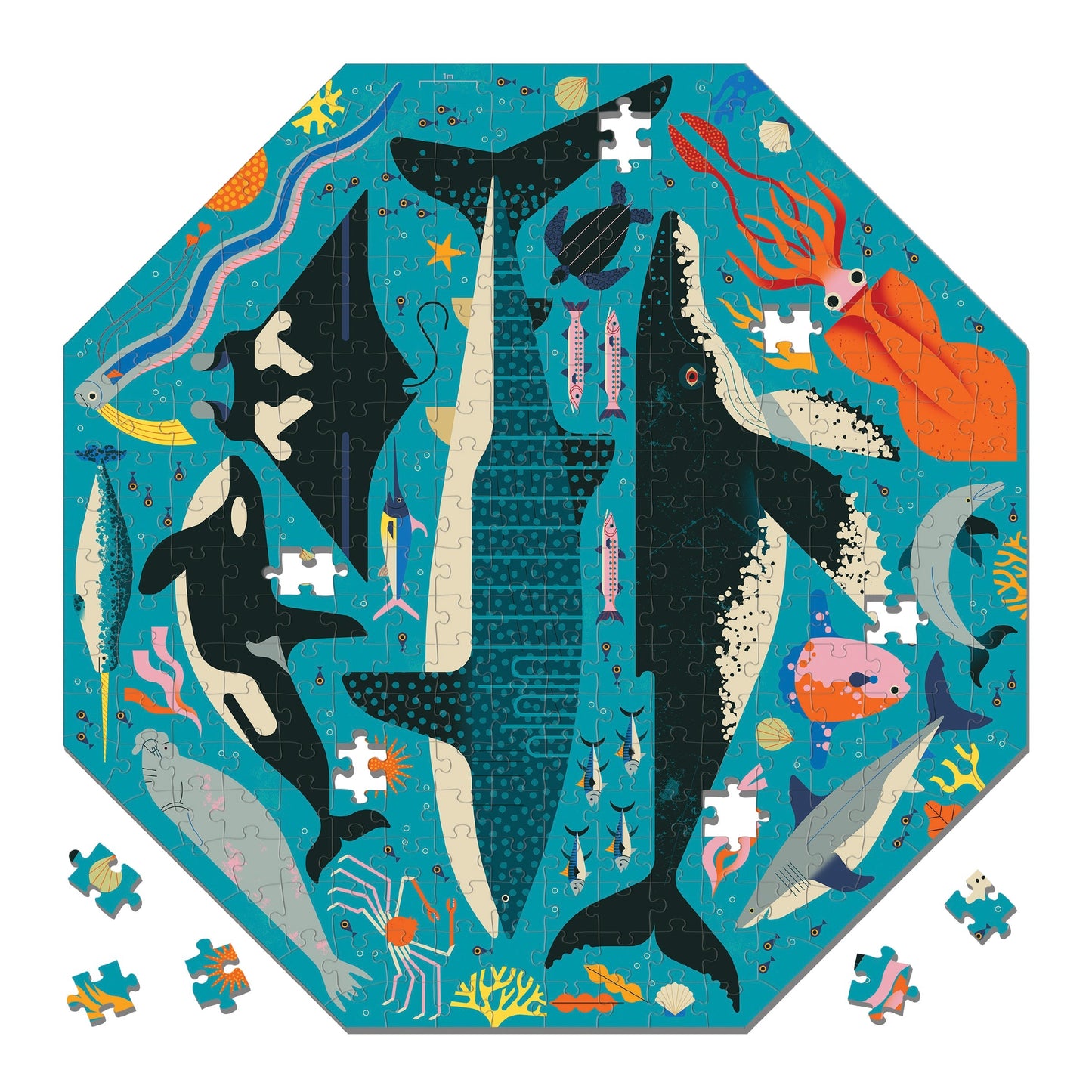 Ocean Life to Scale 300 Piece Octagon Shaped Puzzle