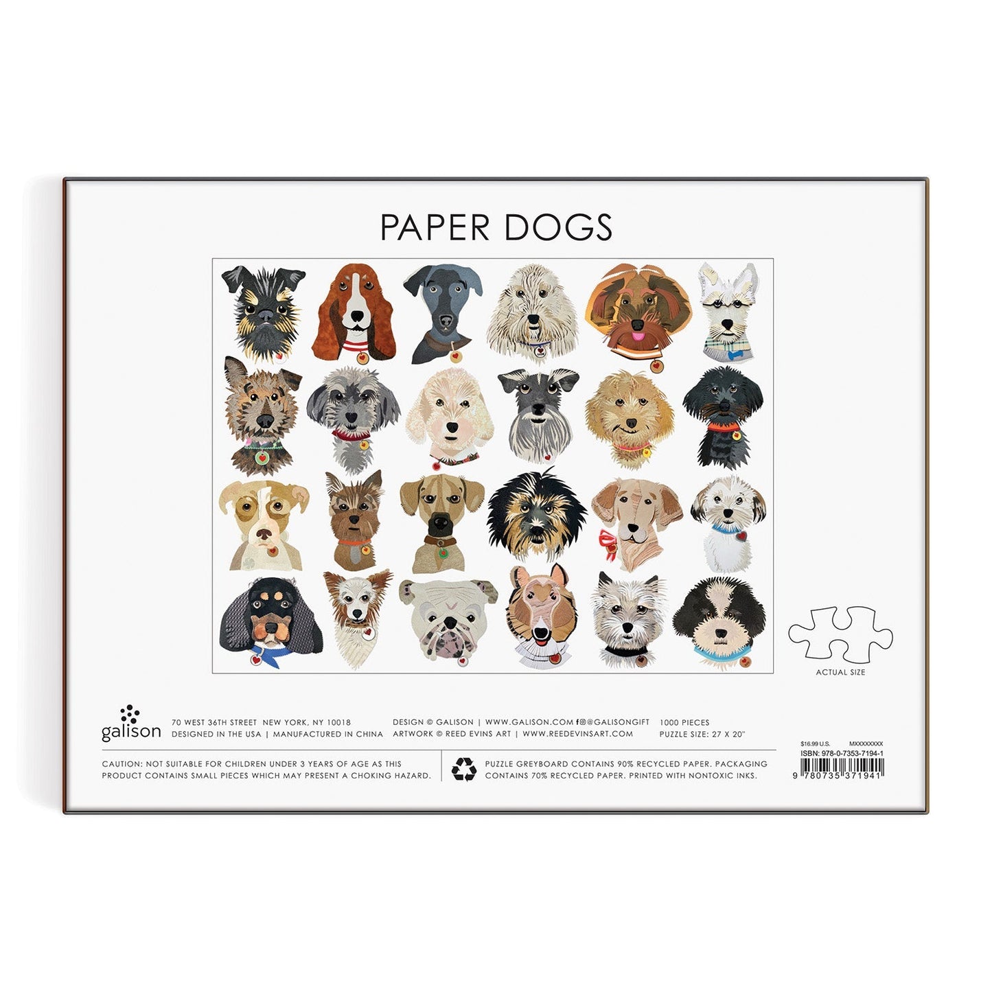 Paper Dogs 1000 Piece Jigsaw Puzzle