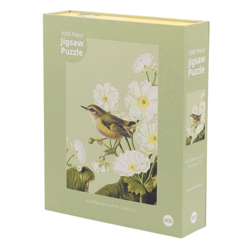 Rifleman & Mt Cook Lily 1000 Piece Jigsaw Puzzle