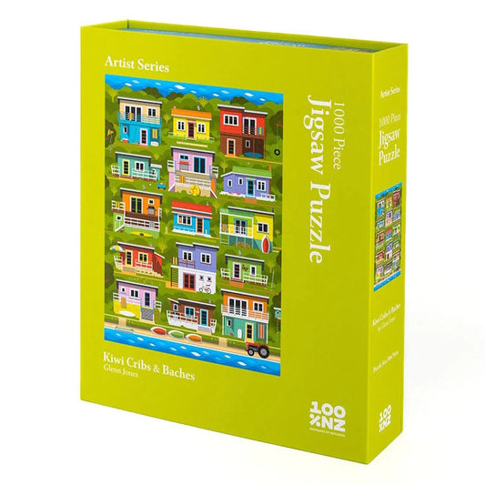 Artist Series: Kiwi Cribs & Baches 1000 Piece Jigsaw Puzzle
