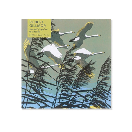 Robert Gillmor: Swans Flying over the Reeds 500 Piece Puzzle