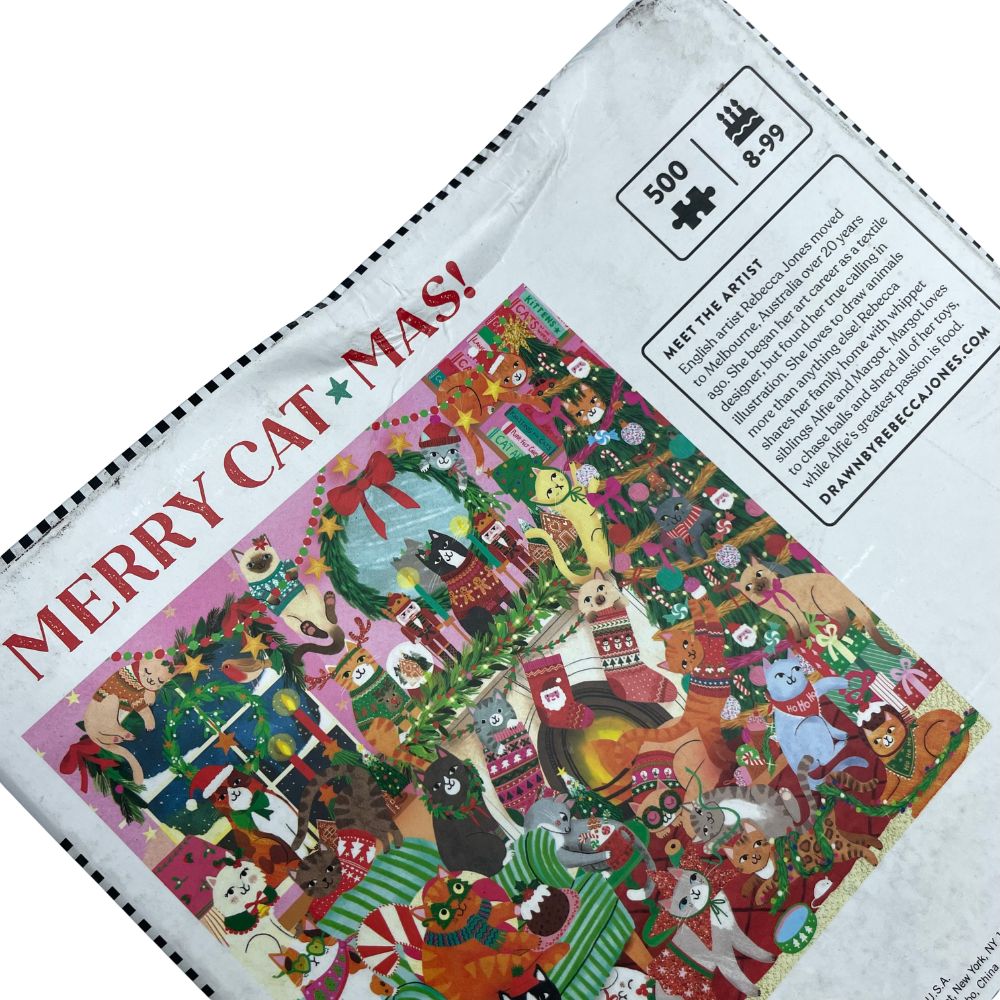 Mudpuppy 500 Piece Family Puzzle - Merry Catmas! (Damaged Box)