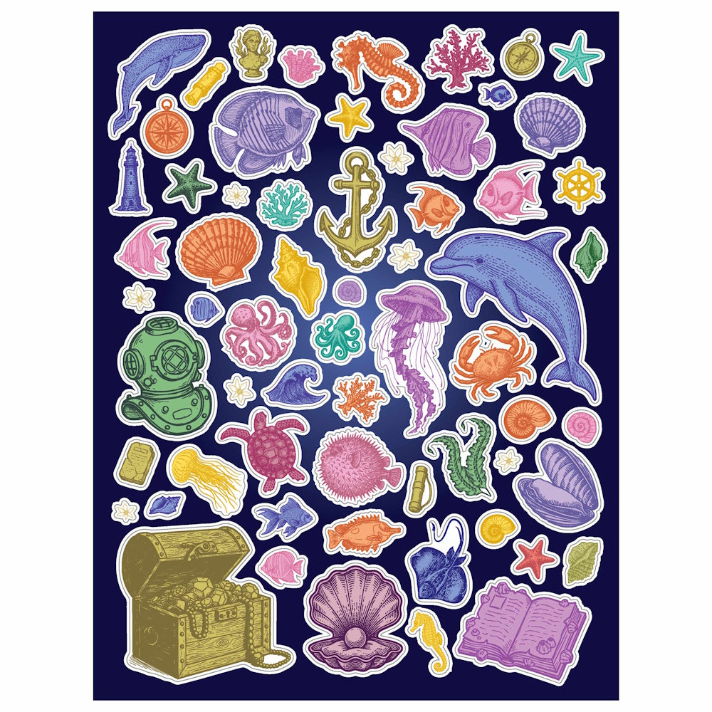 Art Maker Decorative Sticker Colouring Book - Hidden Oceans