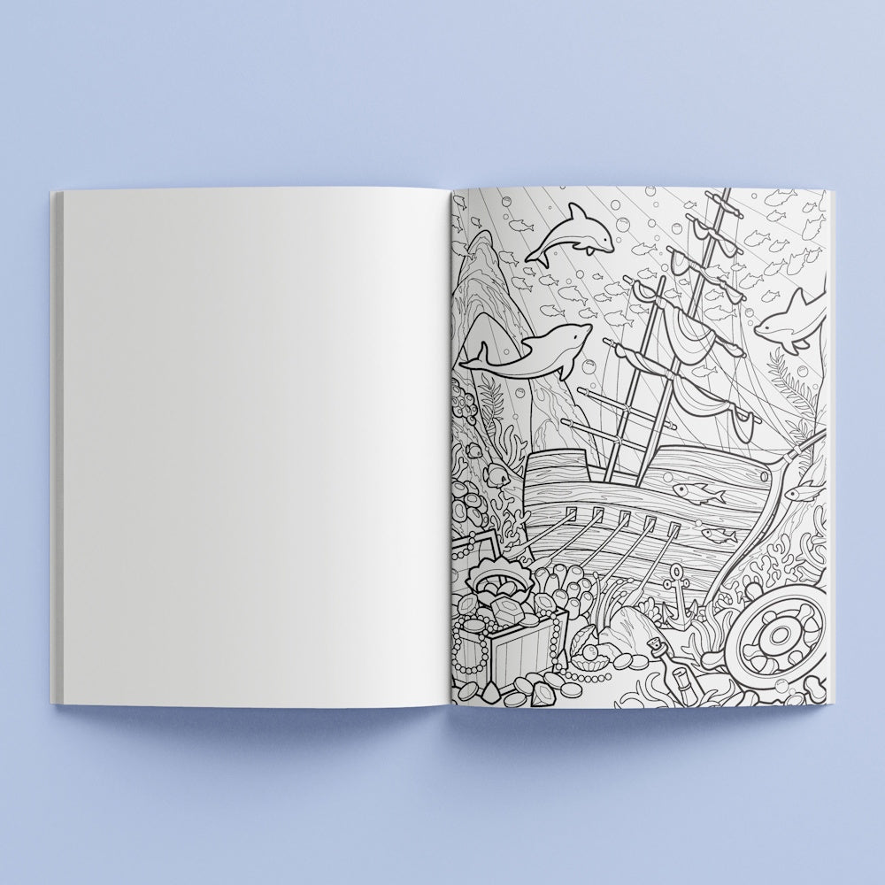 Art Maker Decorative Sticker Colouring Book - Hidden Oceans