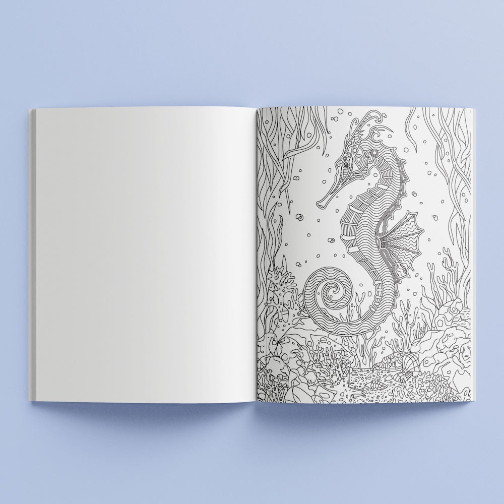Art Maker Decorative Sticker Colouring Book - Hidden Oceans