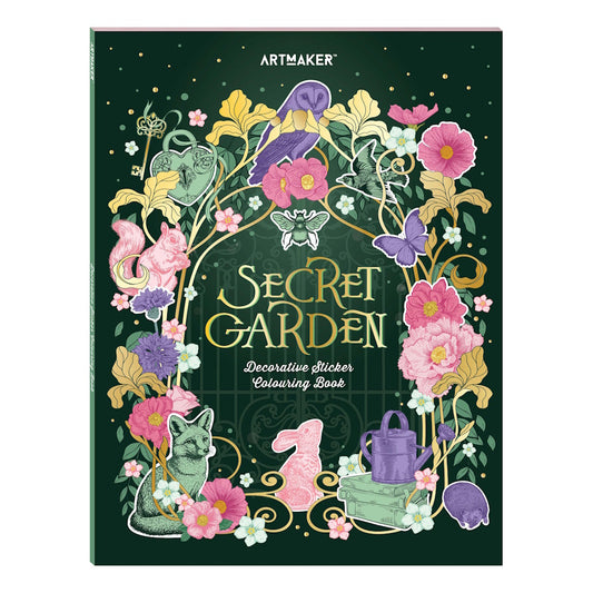 Art Maker Decorative Sticker Colouring Book - Secret Garden