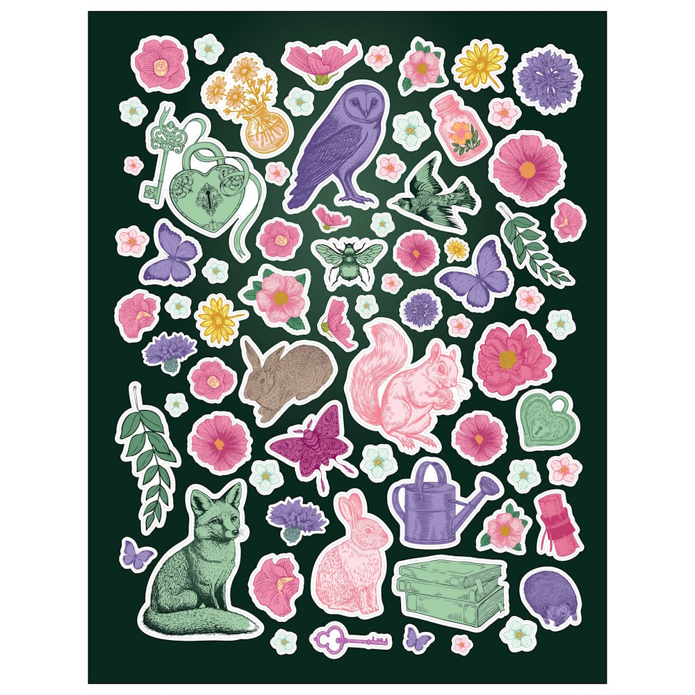 Art Maker Decorative Sticker Colouring Book - Secret Garden