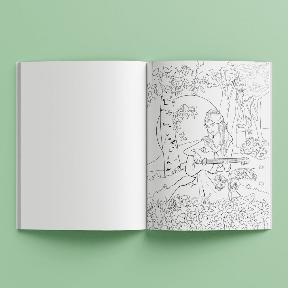 Art Maker Decorative Sticker Colouring Book - Secret Garden