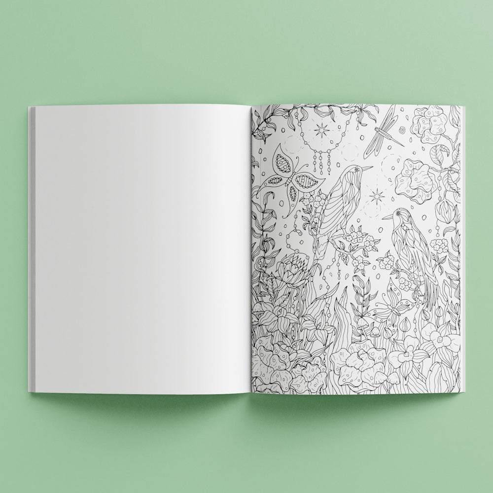 Art Maker Decorative Sticker Colouring Book - Secret Garden