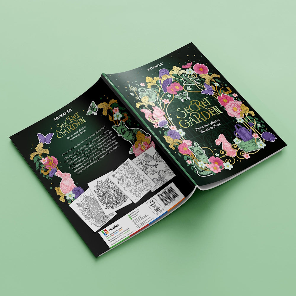 Art Maker Decorative Sticker Colouring Book - Secret Garden