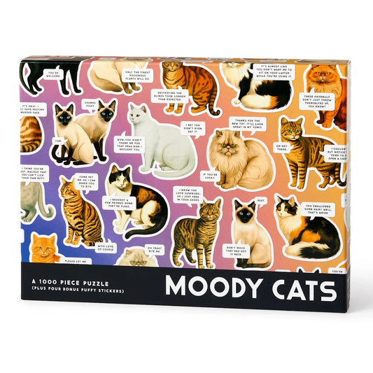 Brass Monkey 1000 Piece Puzzle - Moody Cats