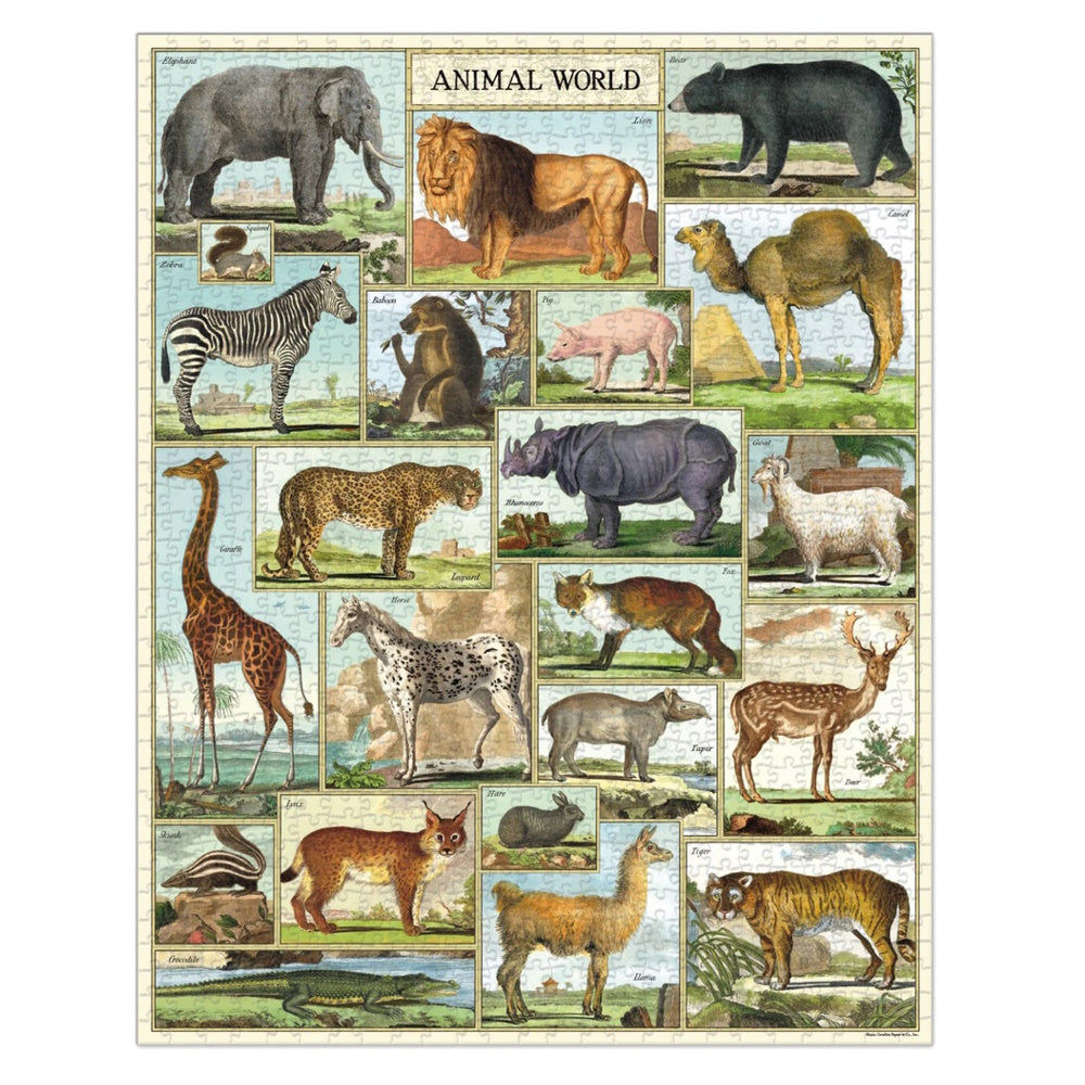 Cavallini 1000 Piece Jigsaw Puzzle - Animal World