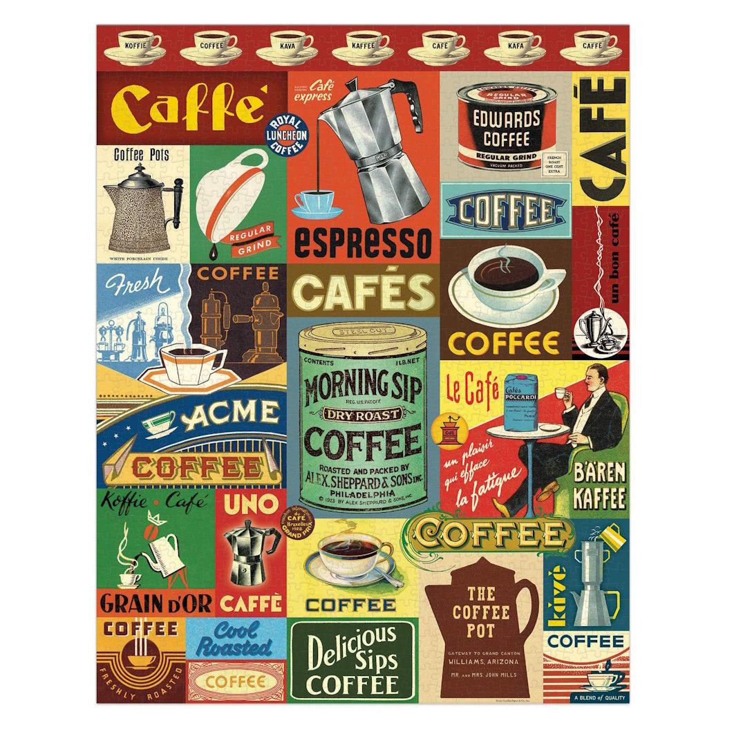 Cavallini 1000 Piece Jigsaw Puzzle - Coffee
