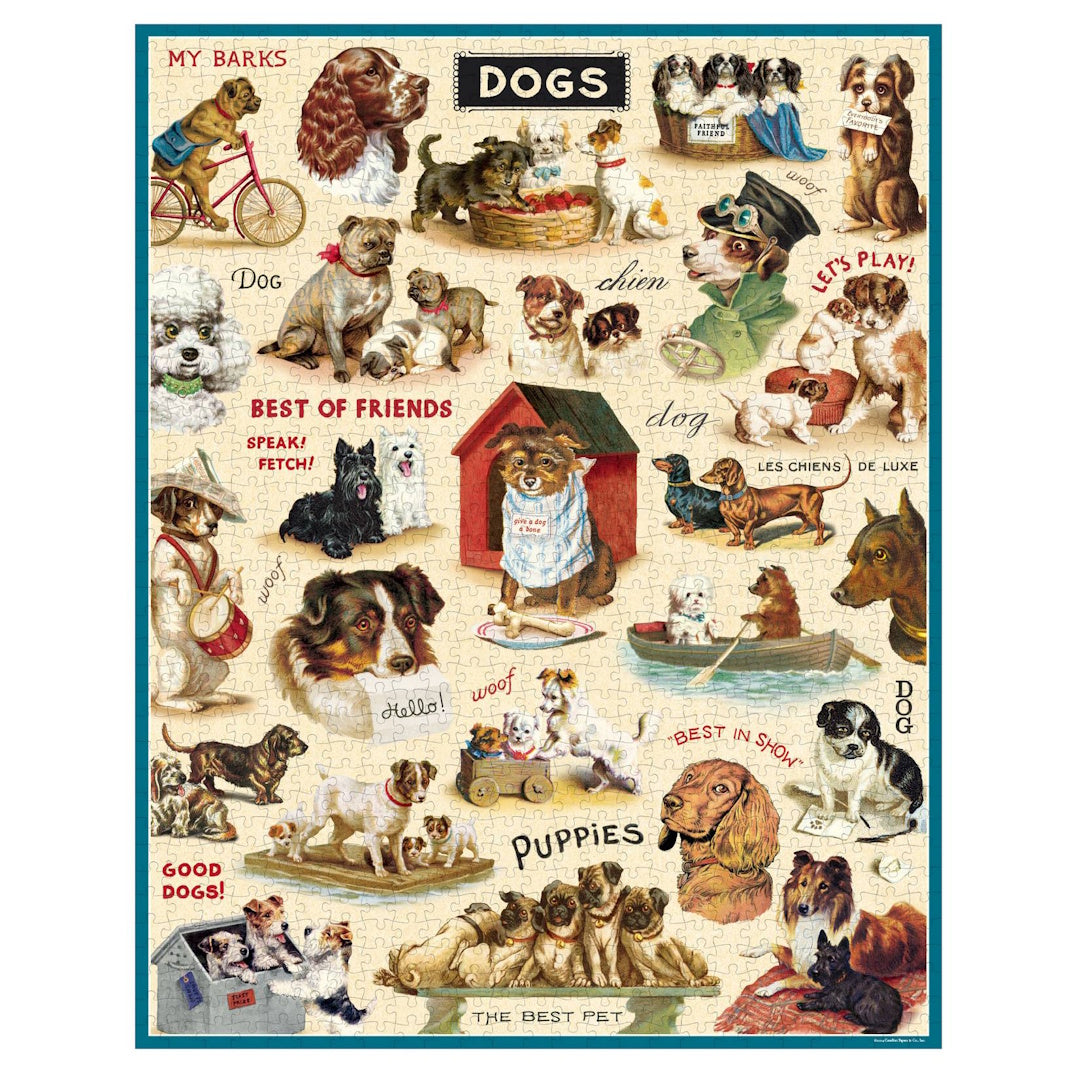 Cavallini 1000 Piece Jigsaw Puzzle - Vintage Dogs