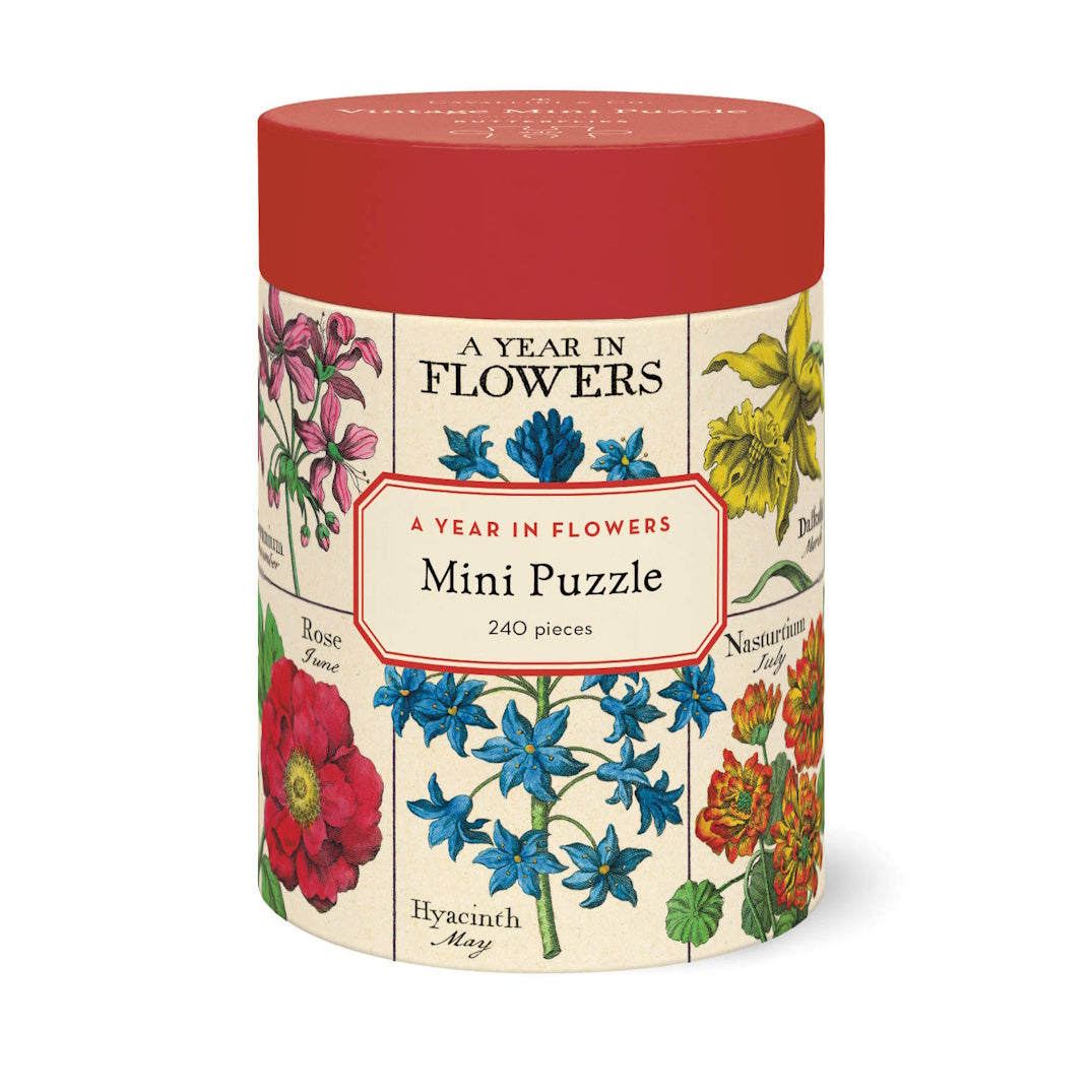 Cavallini 240 Piece Mini Jigsaw Puzzle - A Year in Flowers