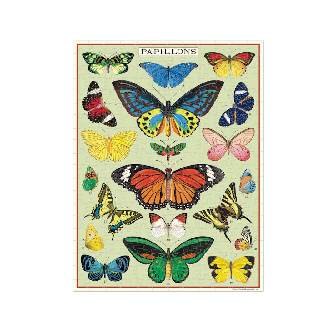 Cavallini 240 Piece Mini Jigsaw Puzzle - Butterflies
