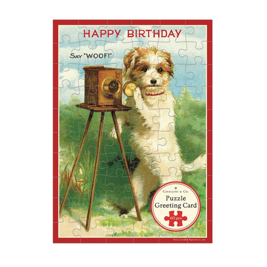 Cavallini Greeting Card Puzzle - Happy Birthday Dog