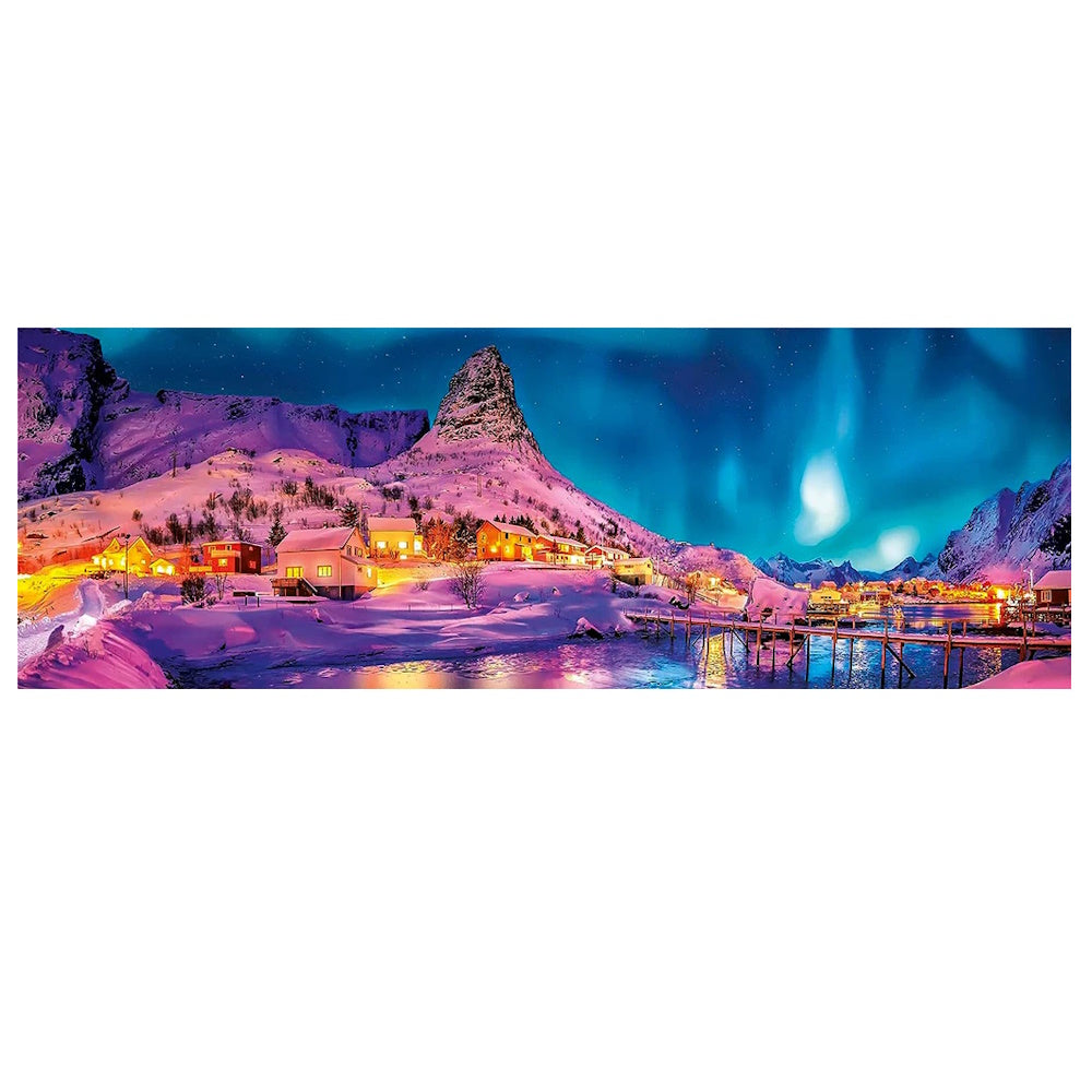 Clementoni 1000 Piece Jigsaw Puzzle - Colourful Night over Lofoten Islands Panorama