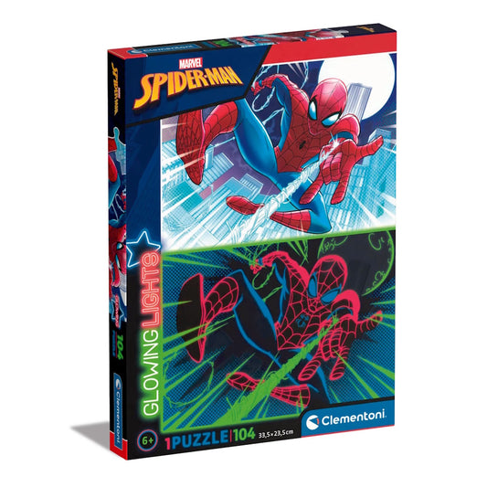 Clementoni Glowing Lights 104 Piece Puzzle - Marvel Spiderman