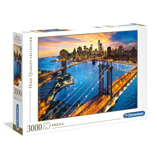 Clementoni 3000 Piece Jigsaw Puzzle - New York 2 Bridges at Night