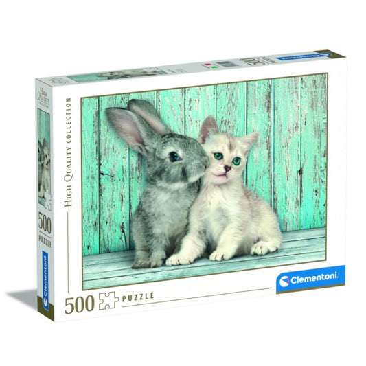 Clementoni 500 Piece Jigsaw Puzzle - Cat and Bunny