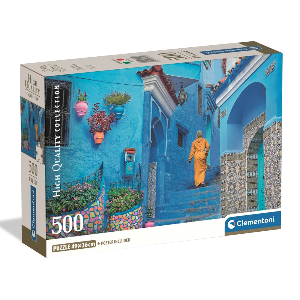 Clementoni 500 Piece Jigsaw Puzzle - Blue Street Of Chefchaouen