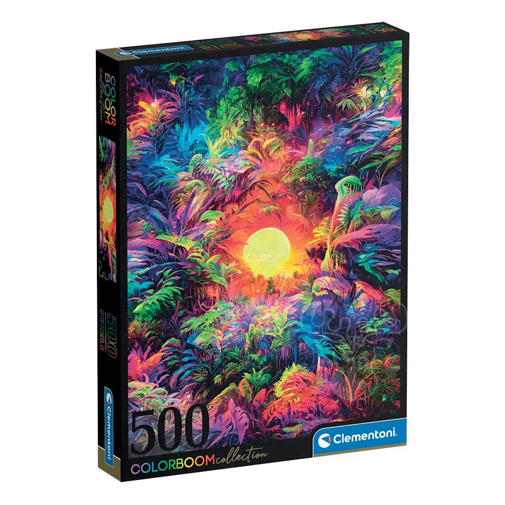 Clementoni 500 Piece Puzzle - Colour Boom Collection Psychedelic Jungle Sunrise