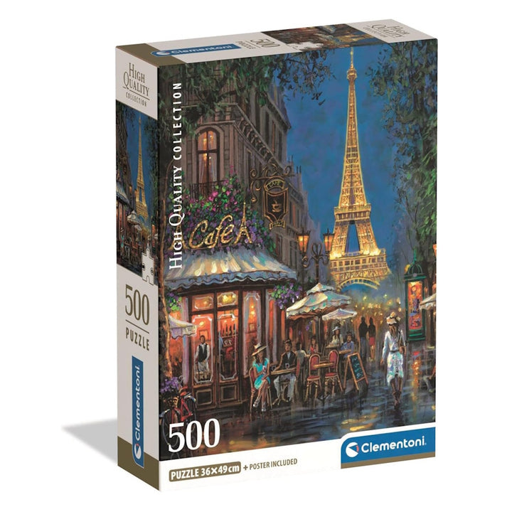 Clementoni 500 Piece Jigsaw Puzzle - Night at the Eiffel Cafe – The ...