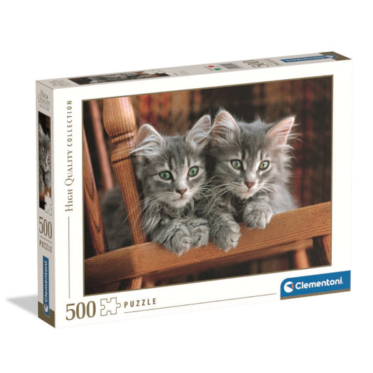 Clementoni 500 Piece Jigsaw Puzzle - Two Grey Kittens