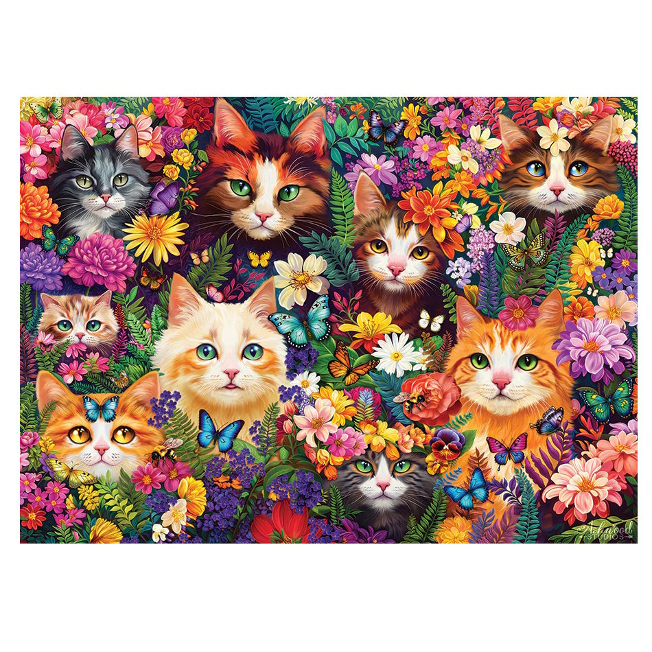 Cobble Hill 1000 Piece Puzzle - Blooming Whiskers