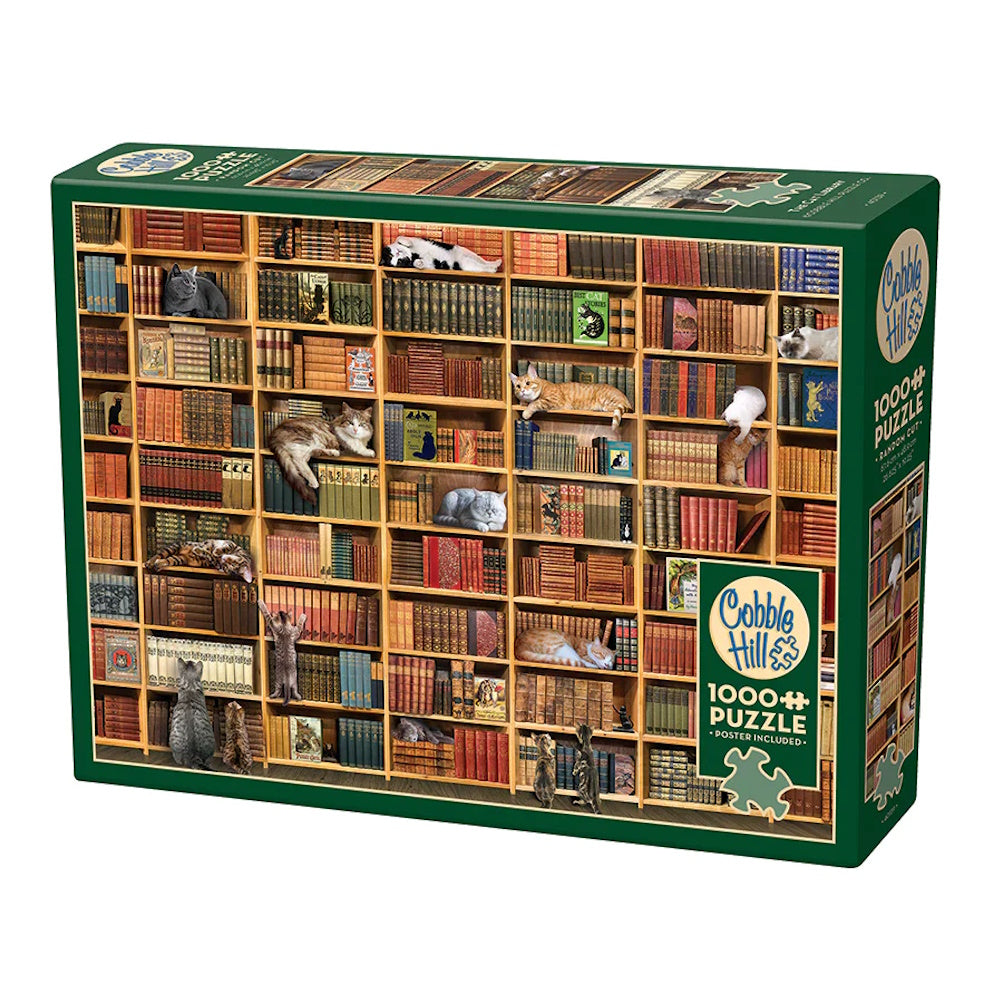 Cobble Hill 1000 Piece Puzzle - Cat Library
