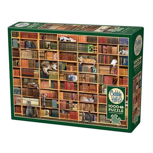 Cobble Hill 1000 Piece Puzzle - Cat Library