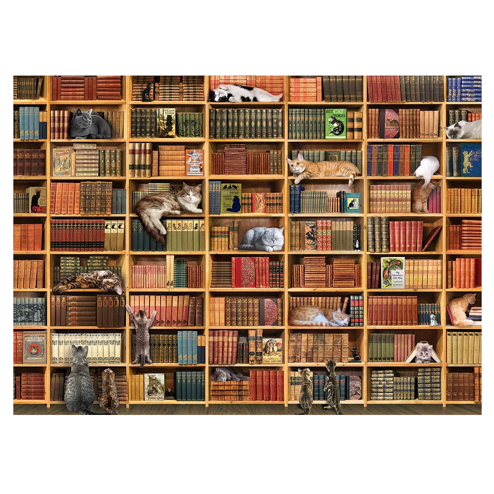 Cobble Hill 1000 Piece Puzzle - Cat Library