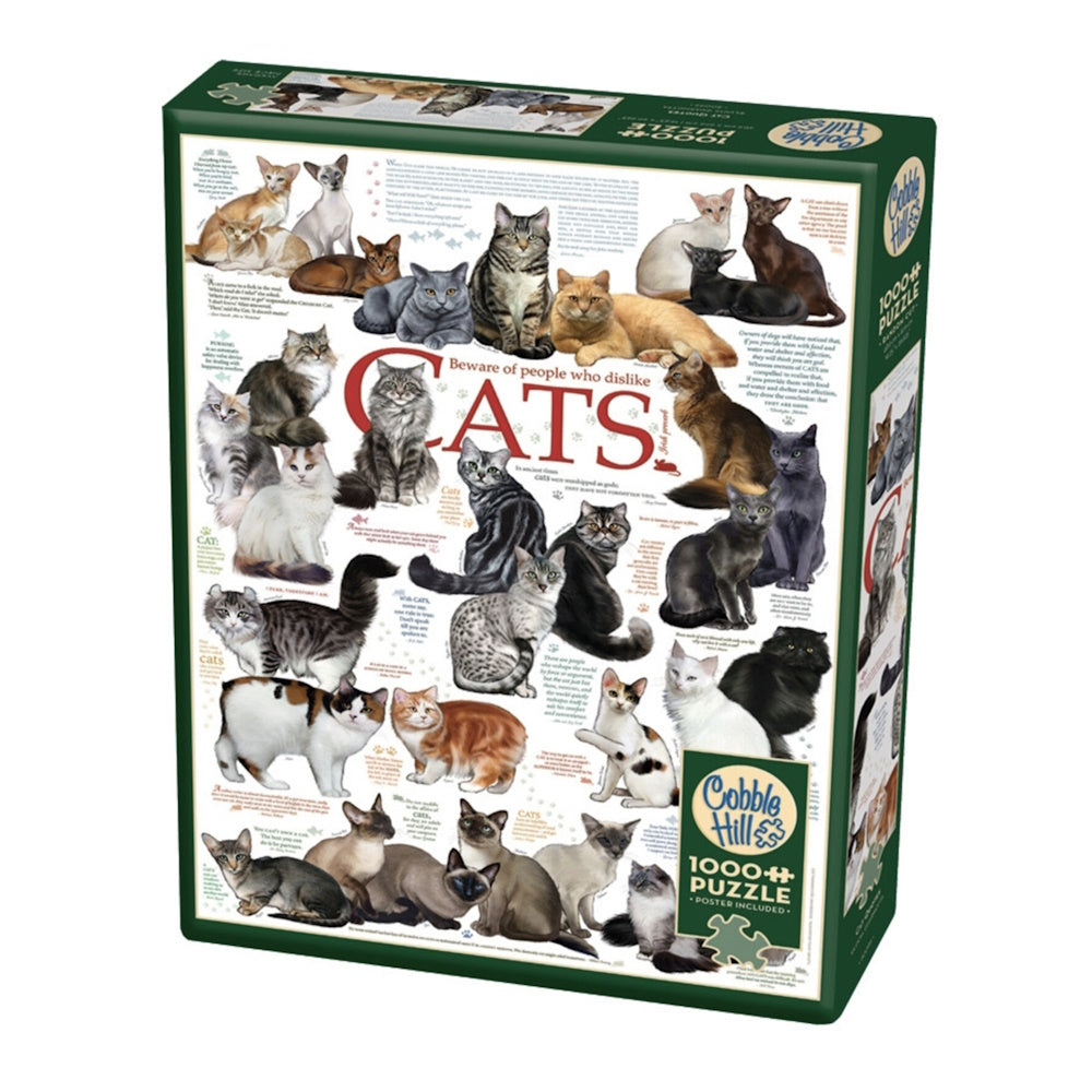 Cobble Hill 1000 Piece Puzzle - Cat Quotes