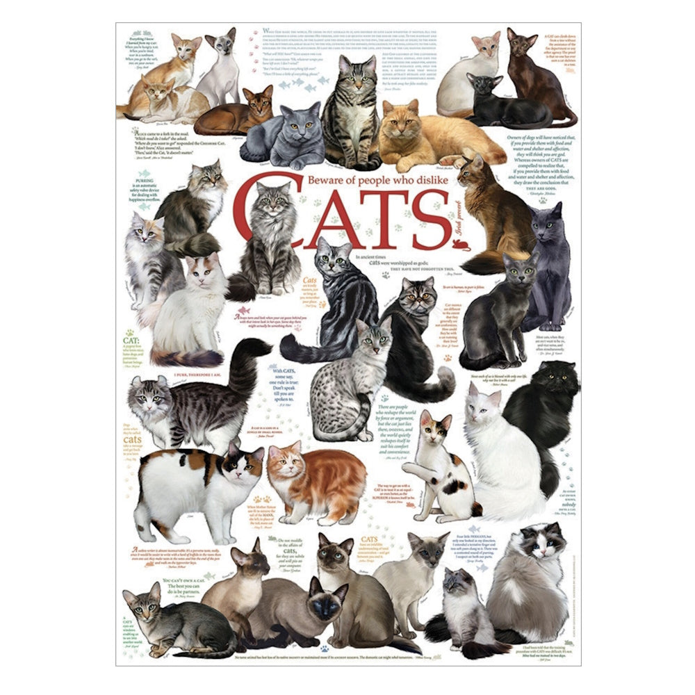 Cobble Hill 1000 Piece Puzzle - Cat Quotes