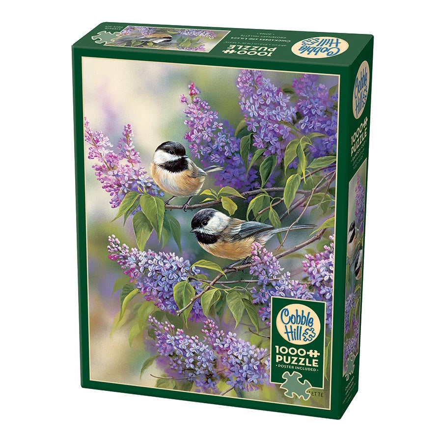 Cobble Hill 1000 Piece Puzzle - Chickadees and Lilacs