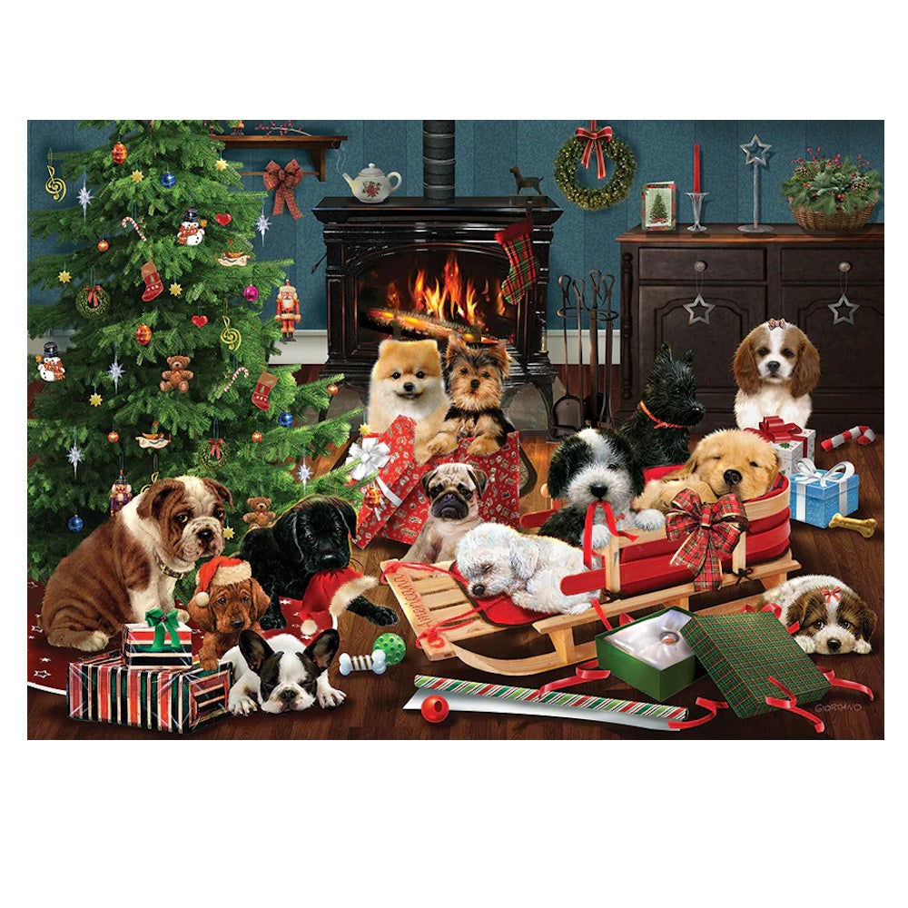 Cobble Hill 1000 Piece Puzzle - Christmas Puppies