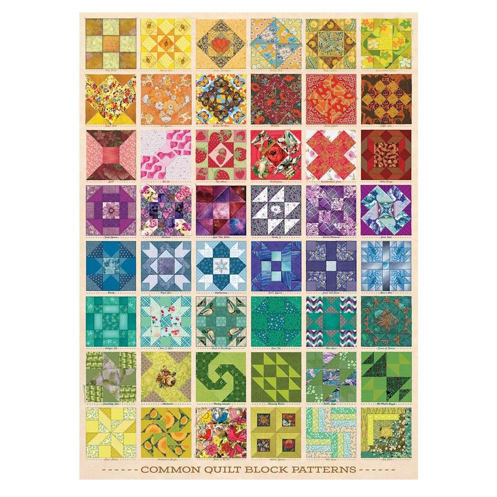 Cobble Hill 1000 Piece Puzzle - Common Quilt Blocks