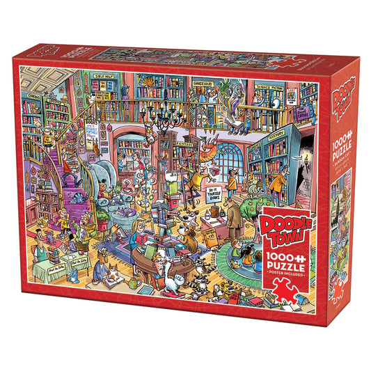 Cobble Hill 1000 Piece Puzzle - DoodleTown: Bookshop Bedlam