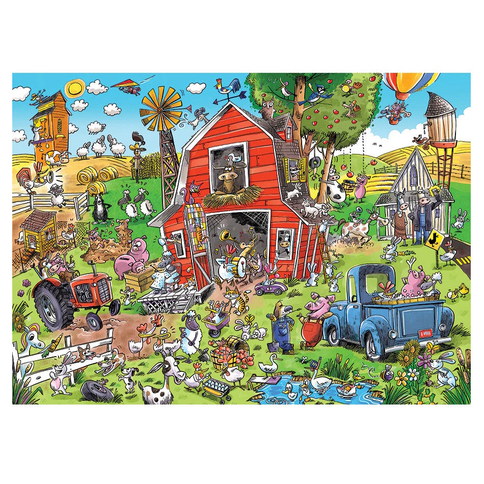 Cobble Hill 1000 Piece Puzzle - DoodleTown: Farmyard Folly