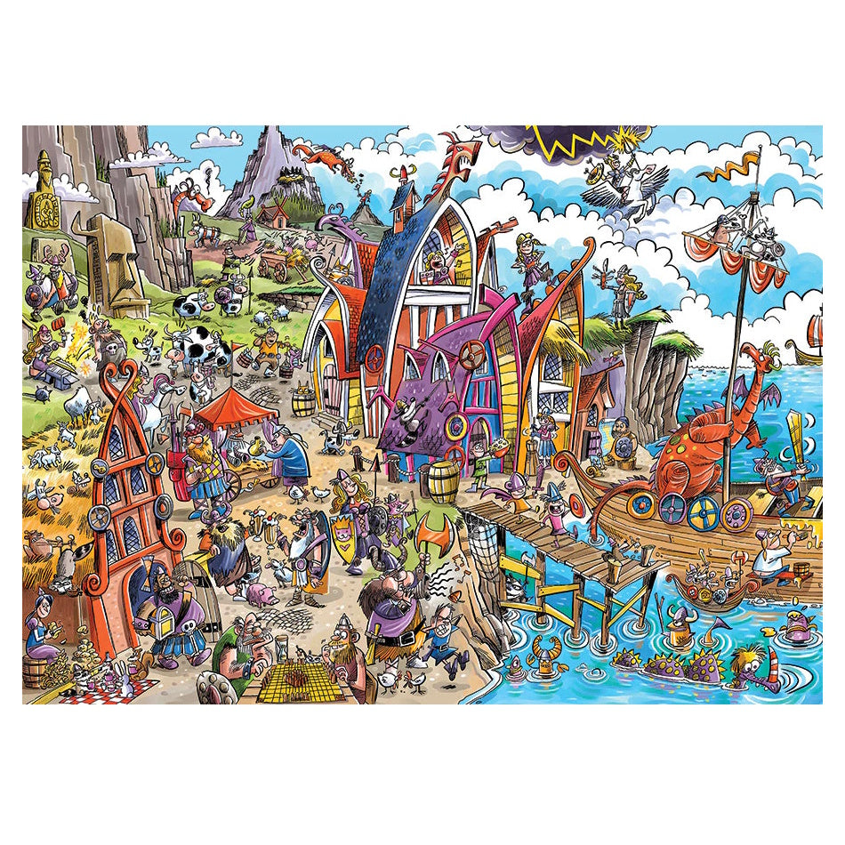 Cobble Hill 1000 Piece Puzzle - DoodleTown: Viking Village