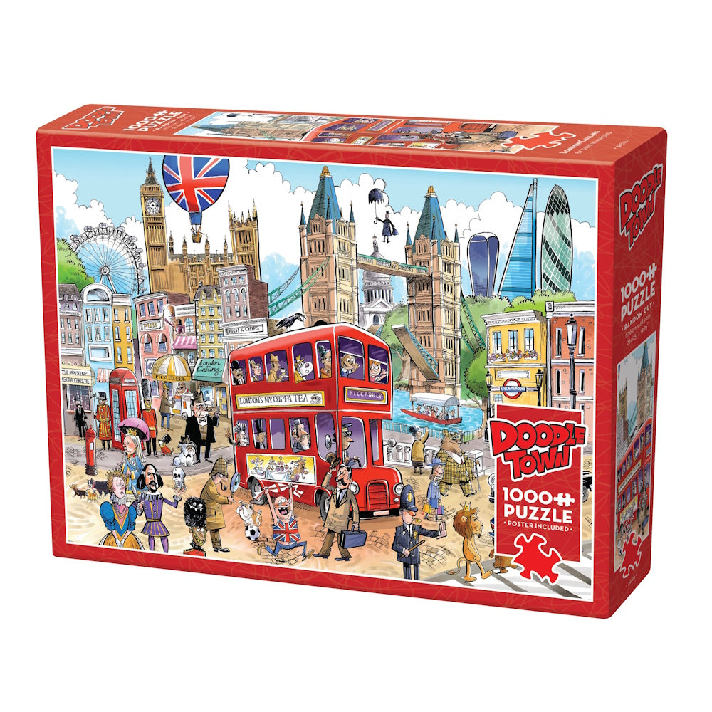 Cobble Hill 1000 Piece Puzzle - DoodleTown: London Calling