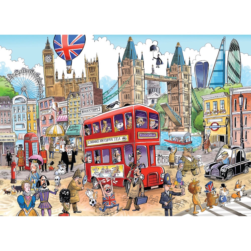 Cobble Hill 1000 Piece Puzzle - DoodleTown: London Calling