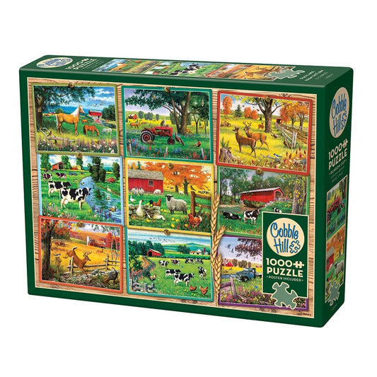 Cobble Hill 1000 Piece Puzzle - Postcards from the Farm