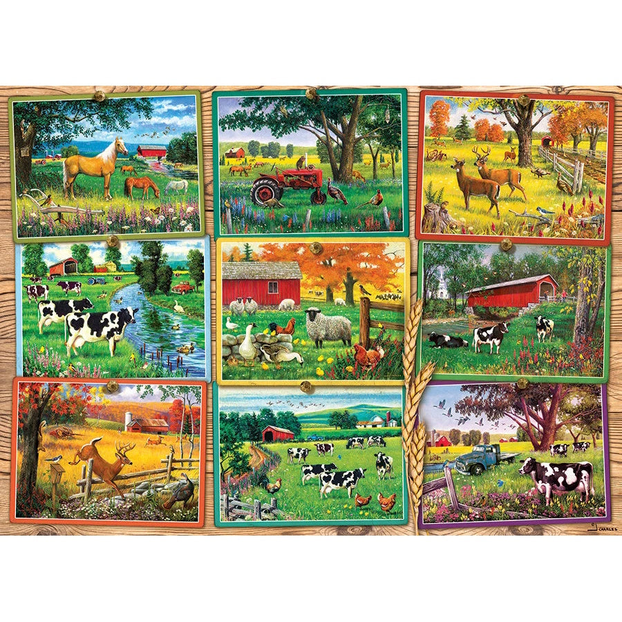 Cobble Hill 1000 Piece Puzzle - Postcards from the Farm
