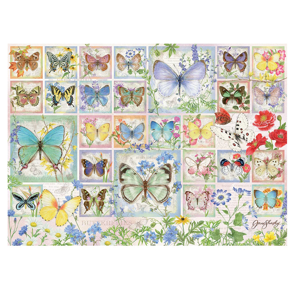 Cobble Hill 500 Piece Puzzle - Butterfly Tiles