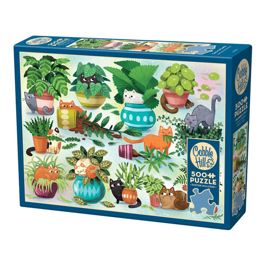 Cobble Hill 500 Piece Puzzle - Cats vs Plants