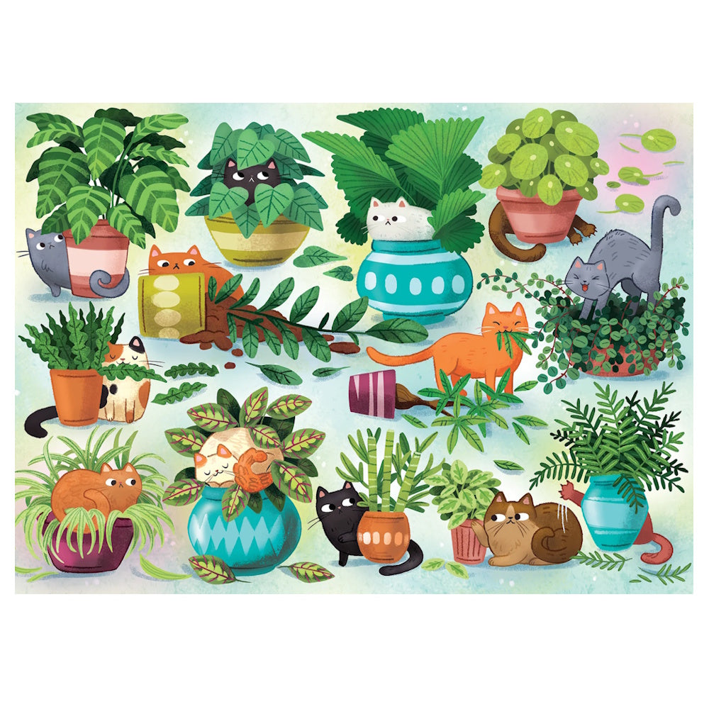 Cobble Hill 500 Piece Puzzle - Cats vs Plants